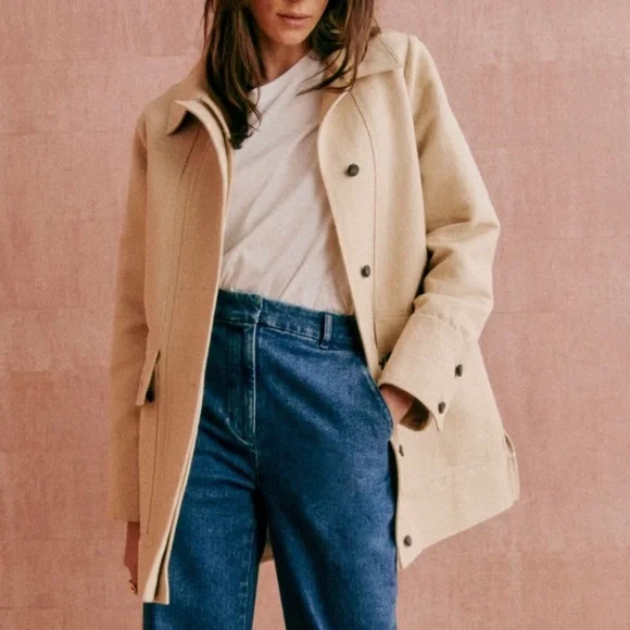 SÉZANE Gabano Coat in Beige sz 40 (US 8) NWT - Picture 2 of 16